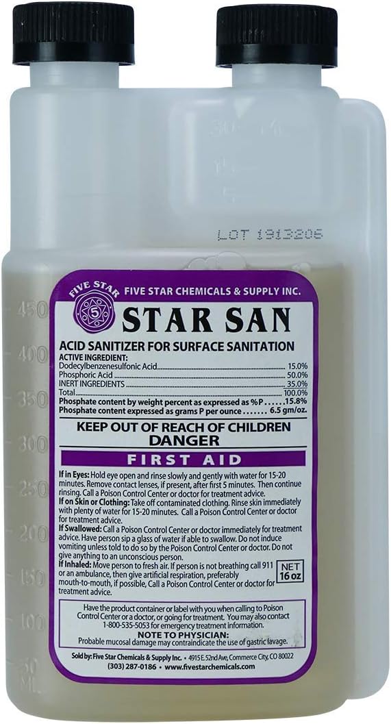 Star San Brew Sanitizer and FastRack 1 Gallon Fermenter Bundle