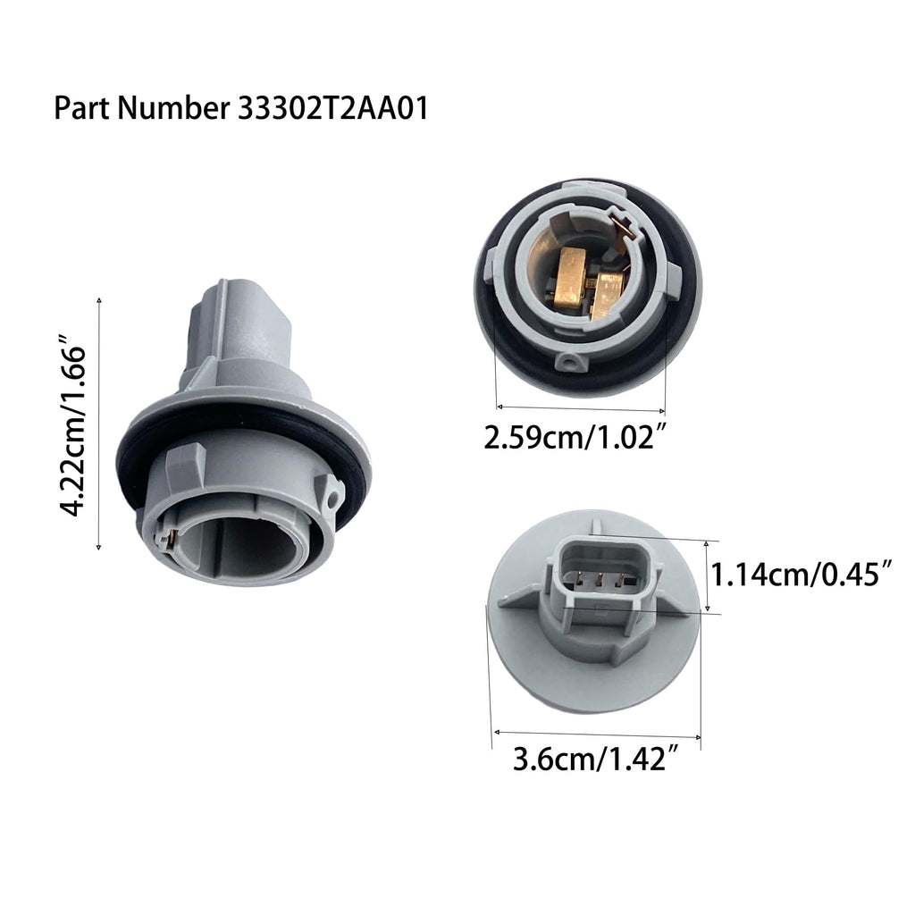 2 Pcs 33302-T2A-A01 Front Turn Signal Bulb Retainer Socket Compatible with Honda Accord 2013-2015 Accord Hybrid 2014-2015 Replaces Part Number 33302T2AA01