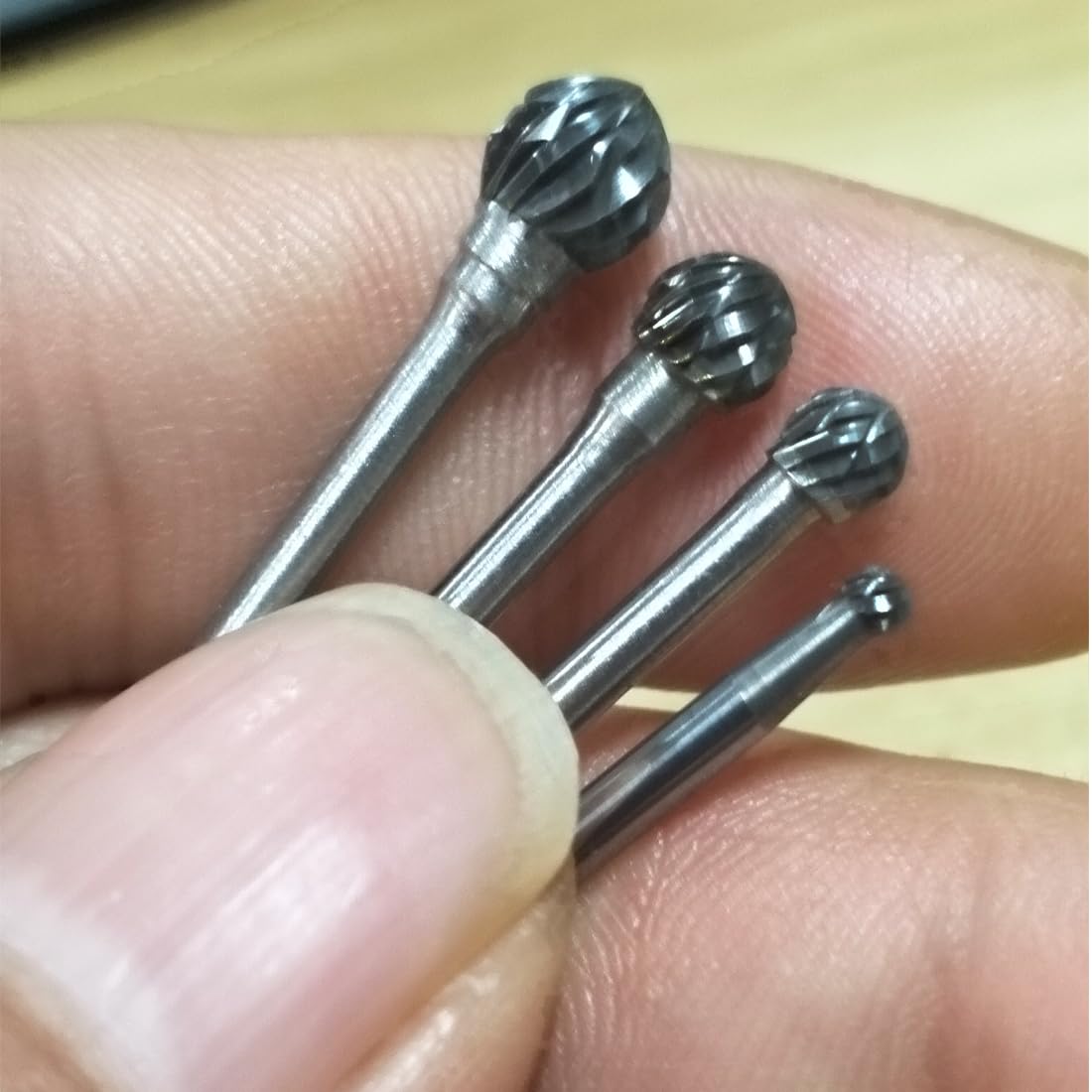 Luo ke 4 Pcs 3/32" Shank Aluminum Cutting Ball Burr