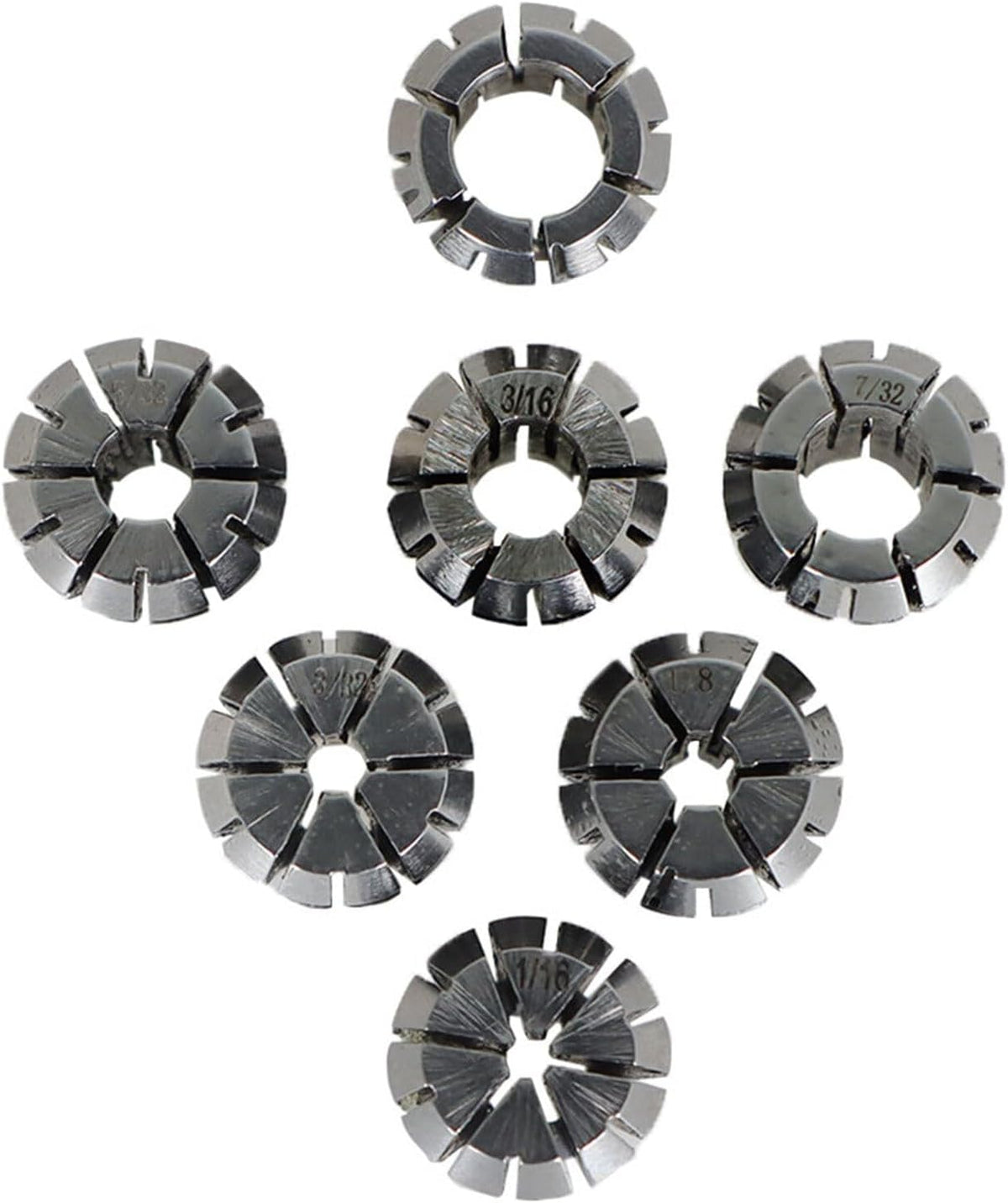 findmall 7Pcs ER11 Spring Collet Set 1/16-1/4 Collet Chuck
