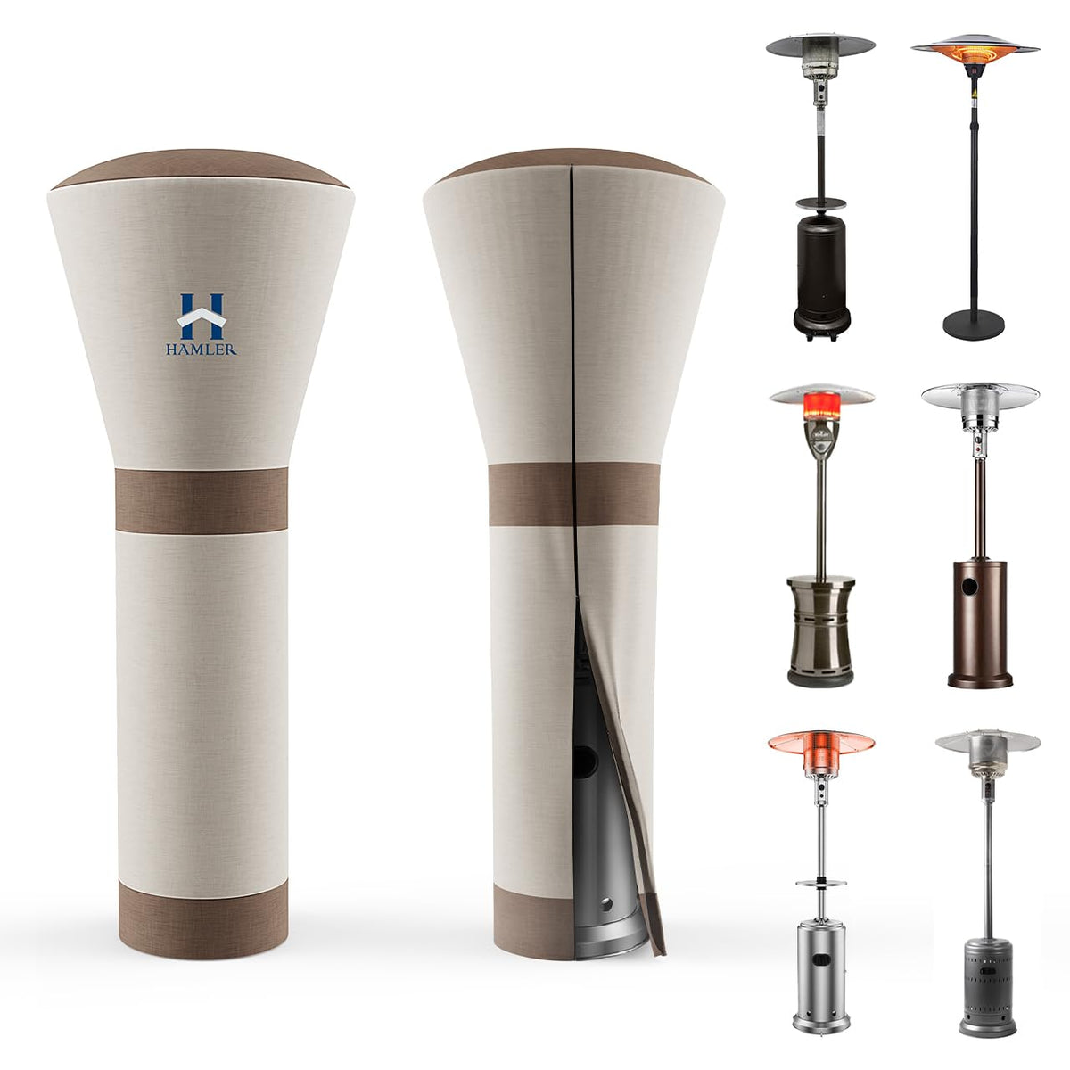Patio Heater Covers, Outdoor Heater Covers Waterproof with Zipper, Outdoor Patio Heater Cover Fits up to 95"H x 34"W