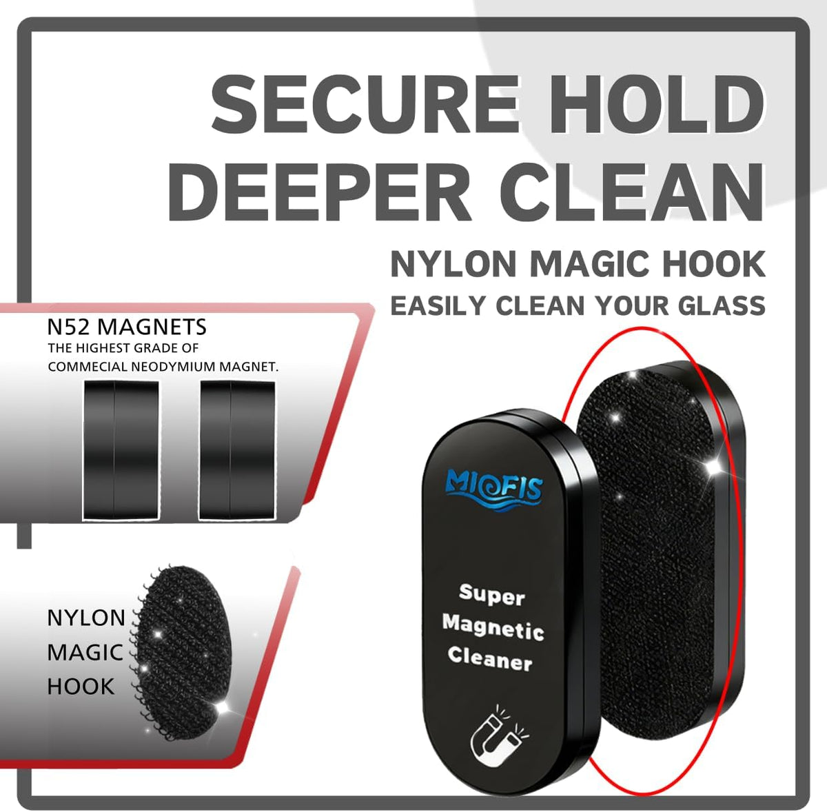 Magnetic Algae Scraper - N52 Magnet, Ultra-Thin, Reef Safe (STD)
