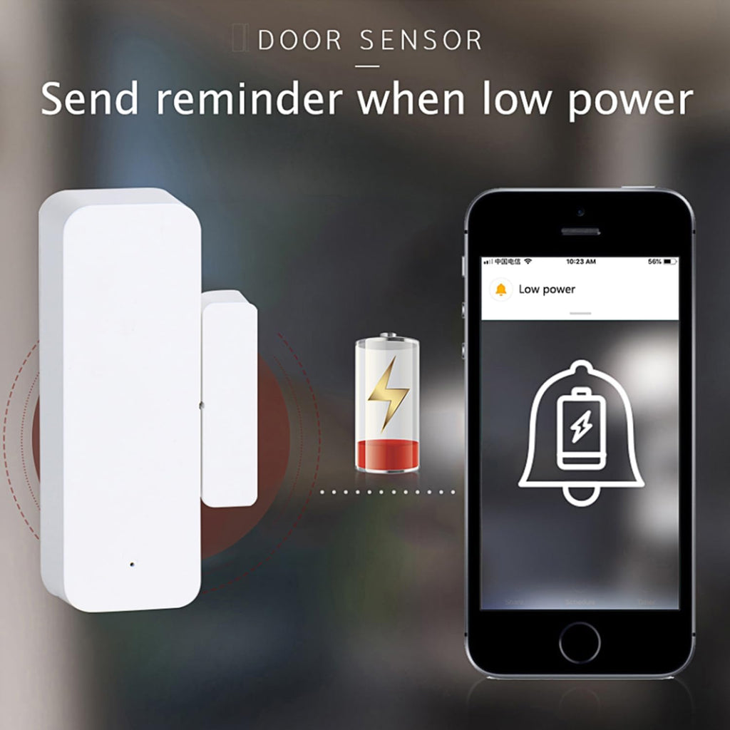 WiFi Door Sensor Window Detector: Smart Window Contact Sensor, Wireless Magnetic Door Open Detector with Free