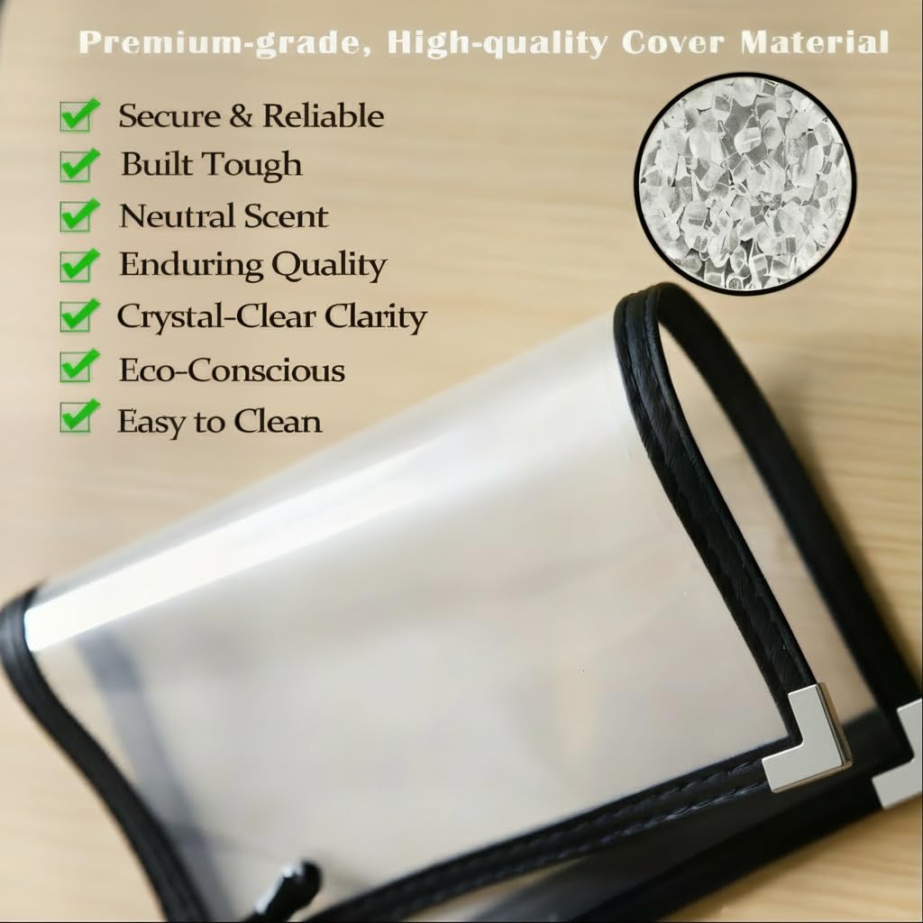 Restaurant Menu Covers 8.5x11 – 12 Pack Clear Vinyl Menu Holders with Silver Corners, 2 Page 4 View Letter Size Menu