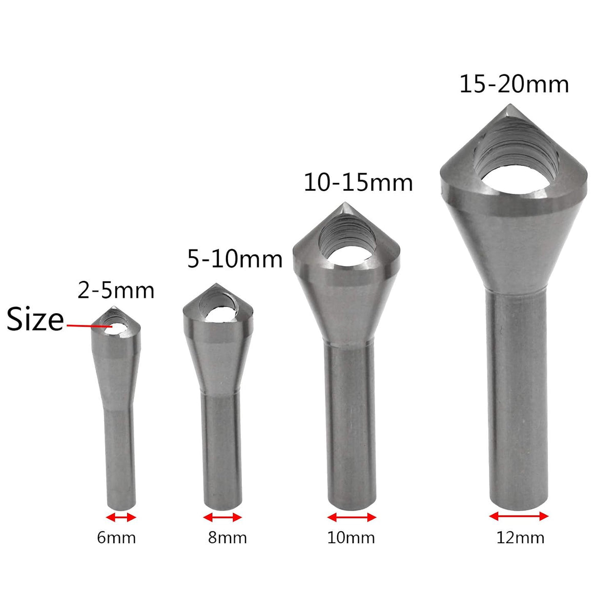 Bonsicoky 4PCS Countersink Chamfer Deburring Tool Set