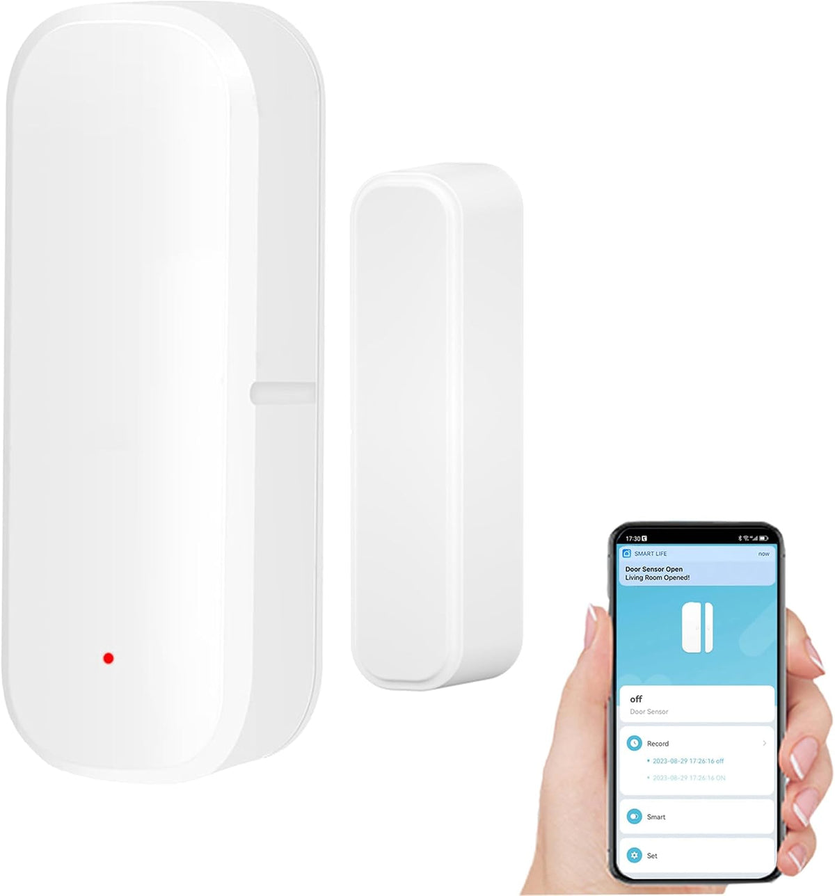 Smart WiFi Door Sensor: Wireless Window Sensor with App Notification Alert, Tuya Door Open Contact Sensor for Home