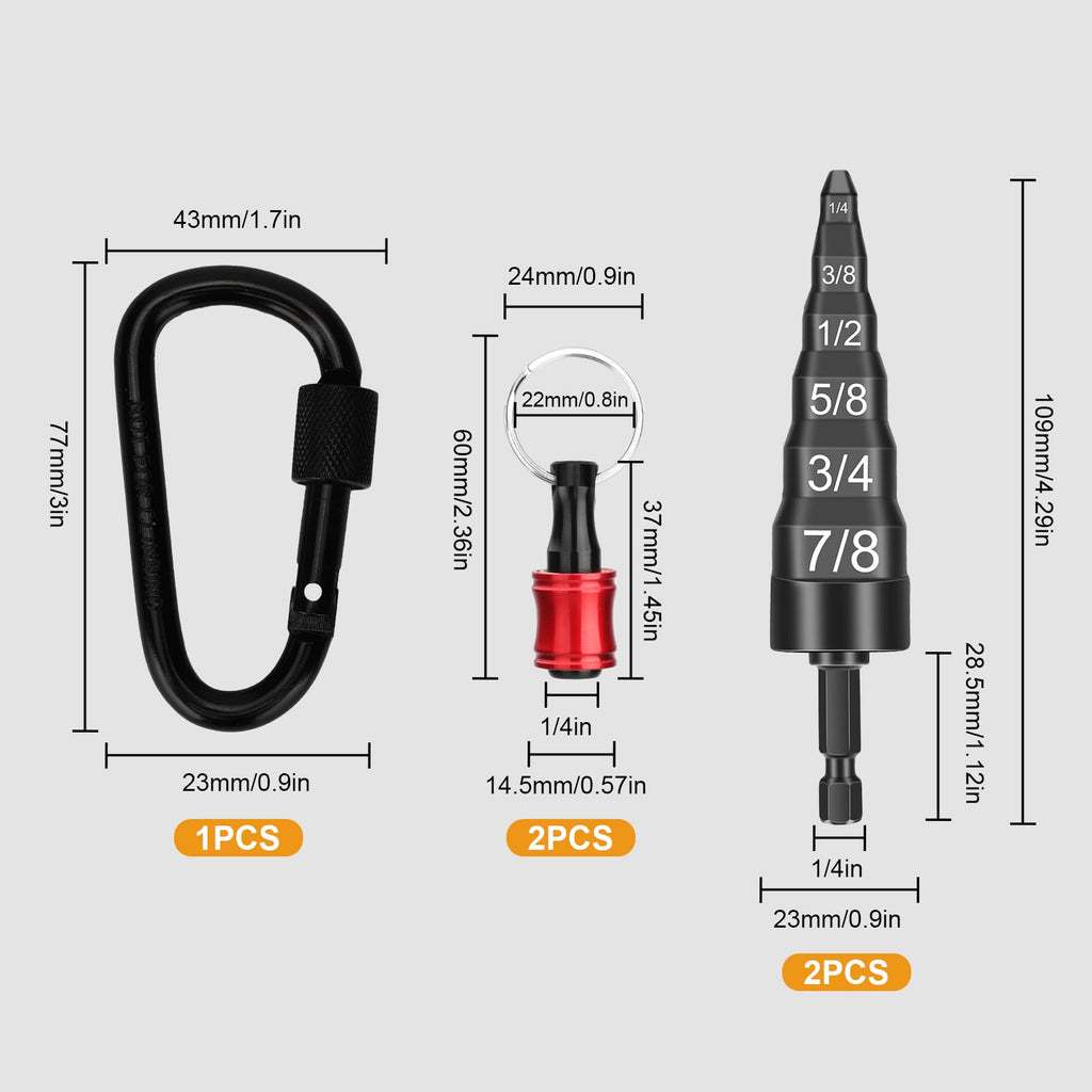 SUNJOYCO 6 in 1 Swage Tool HVAC Repairing Set with Bit Holder, Air Conditioner Copper Tube Expander Swaging Tool with 1/4" 3/8" 1/2" 5/8" 3/4" 7/8" Bits