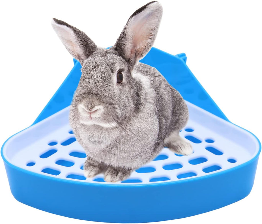 Rabbit Litter Box Toilet Bunny Corner Potty for Guinea Pigs, Blue
