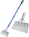 Heavy Duty Snow Shovel with 52" Adjustable Handle - Multifunctional Ice Scraper & Garden Tool, Steel Blade for Snow