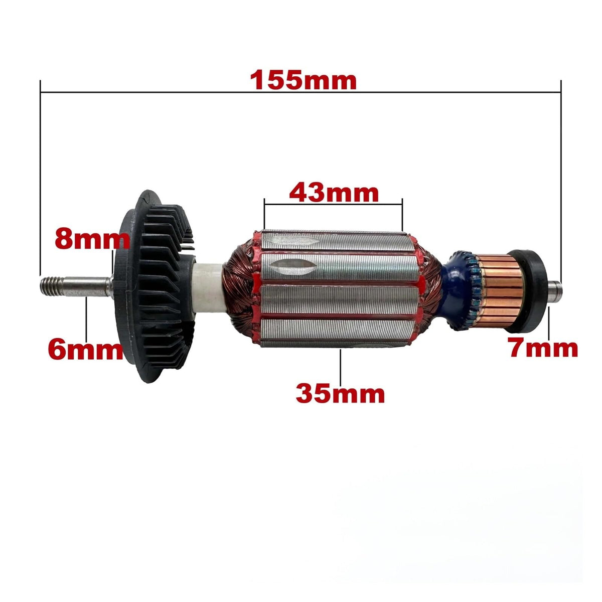 AC 220V 240V Armature Rotor Stator Field Electric Angle Grinder Replacement Spare Parts, Compatible For BOSCH，For GWS6-100 GWS6-115 GWS6-125(Rotor)