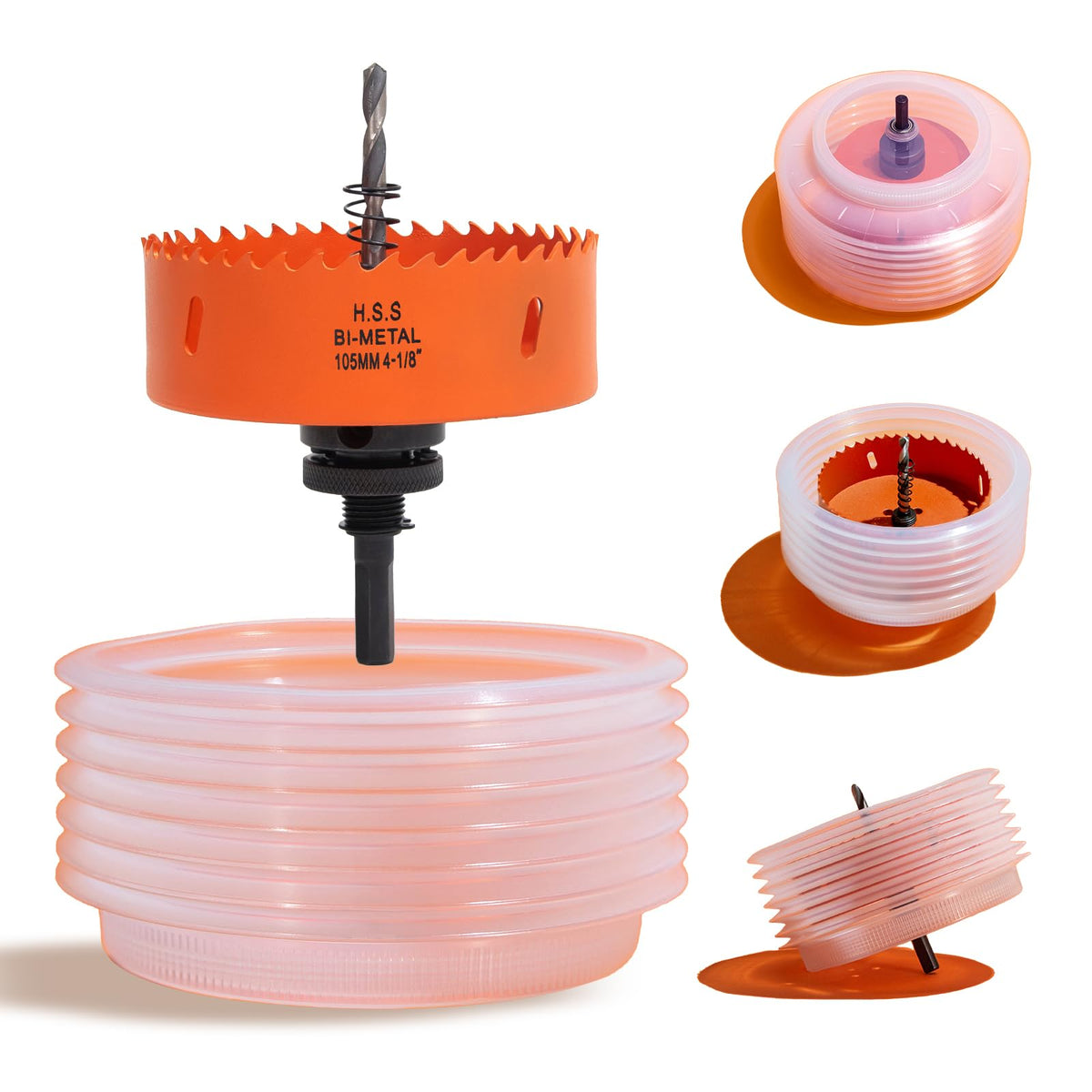 VIKITON 4-1/8" Hole Saw for Recessed Lights, with Dust Bowl Catcher