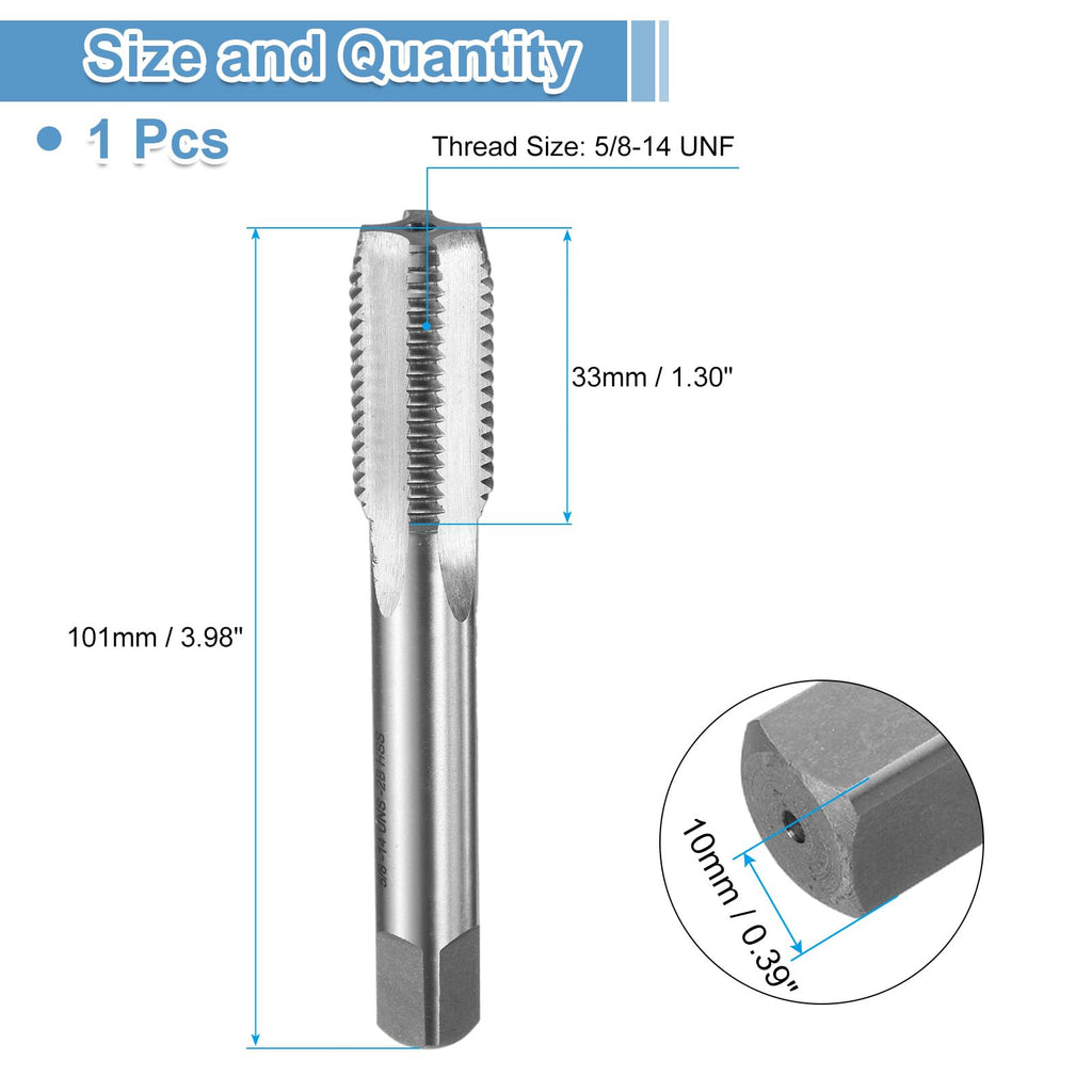 uxcell Hand Bottom Tap 5/8-14 UNF 2B Thread Bottoming Style Threading Tap