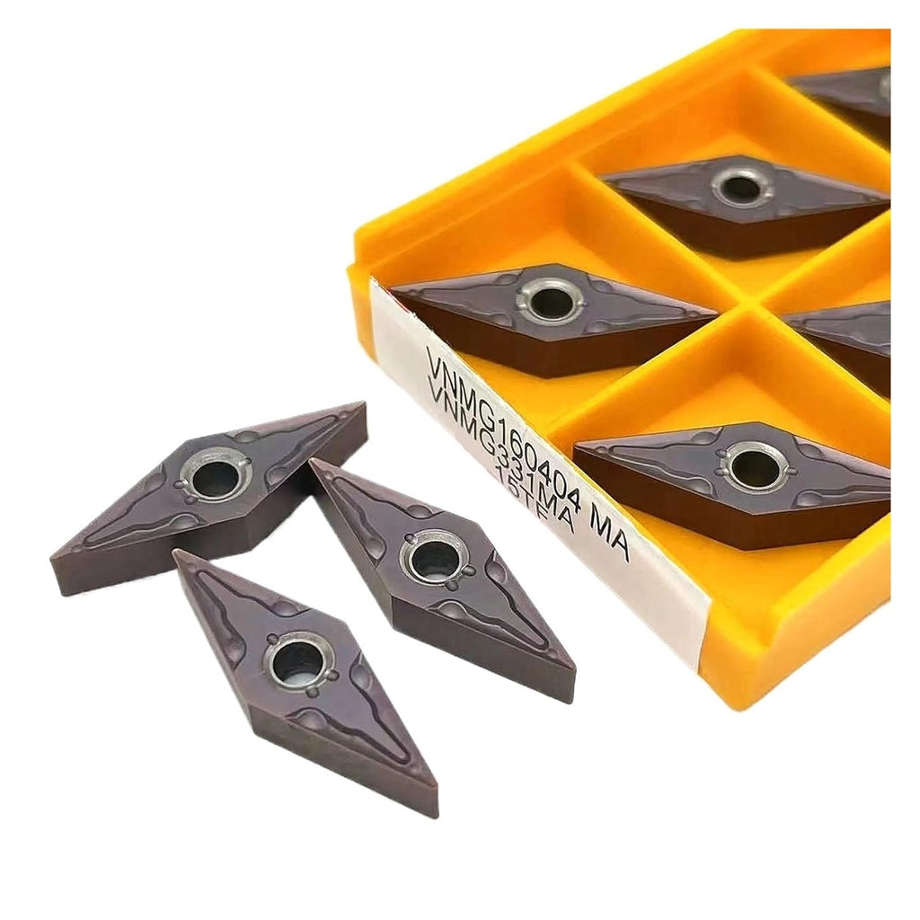 Indexable Carbide Turning Inserts 10PCS VNMG160404 VNMG160408-MA 15TF 6020 735 Hard Alloy External Turning Tool Cutting Lathe(VNMG160404-MA 15TF)
