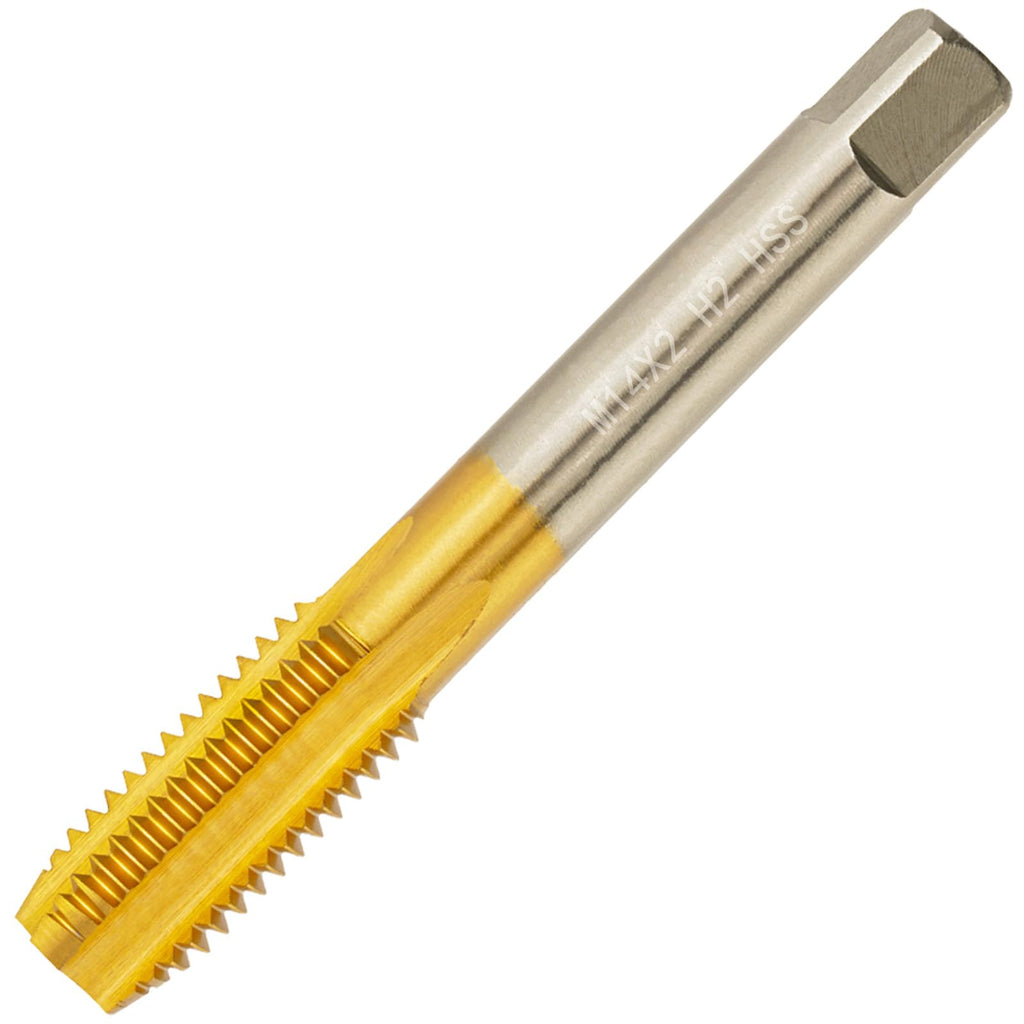 Cinrusge M14X2.0 Thread Tap, Ti-Coated M2 HSS M14 x 2 Thread Milling Tap Right Hand