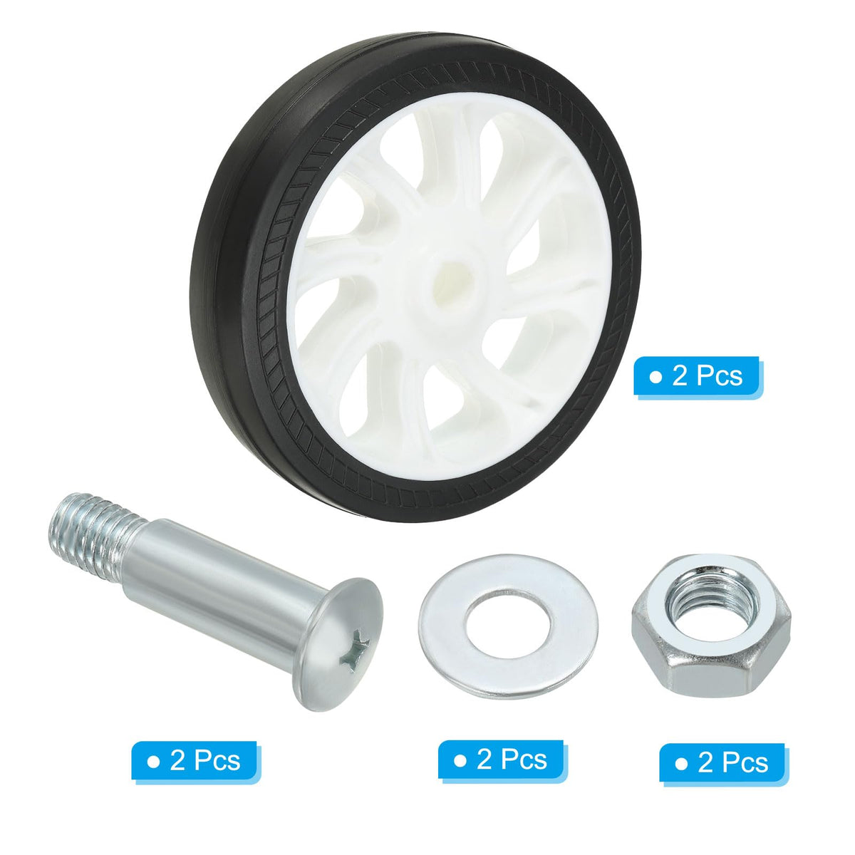 PATIKIL 4.6" Air Compressor Wheels, 2 Pack Universal Air Compressor Wheel Replacement Part with 0.46" Dia. Hole for Easy Mobility, White