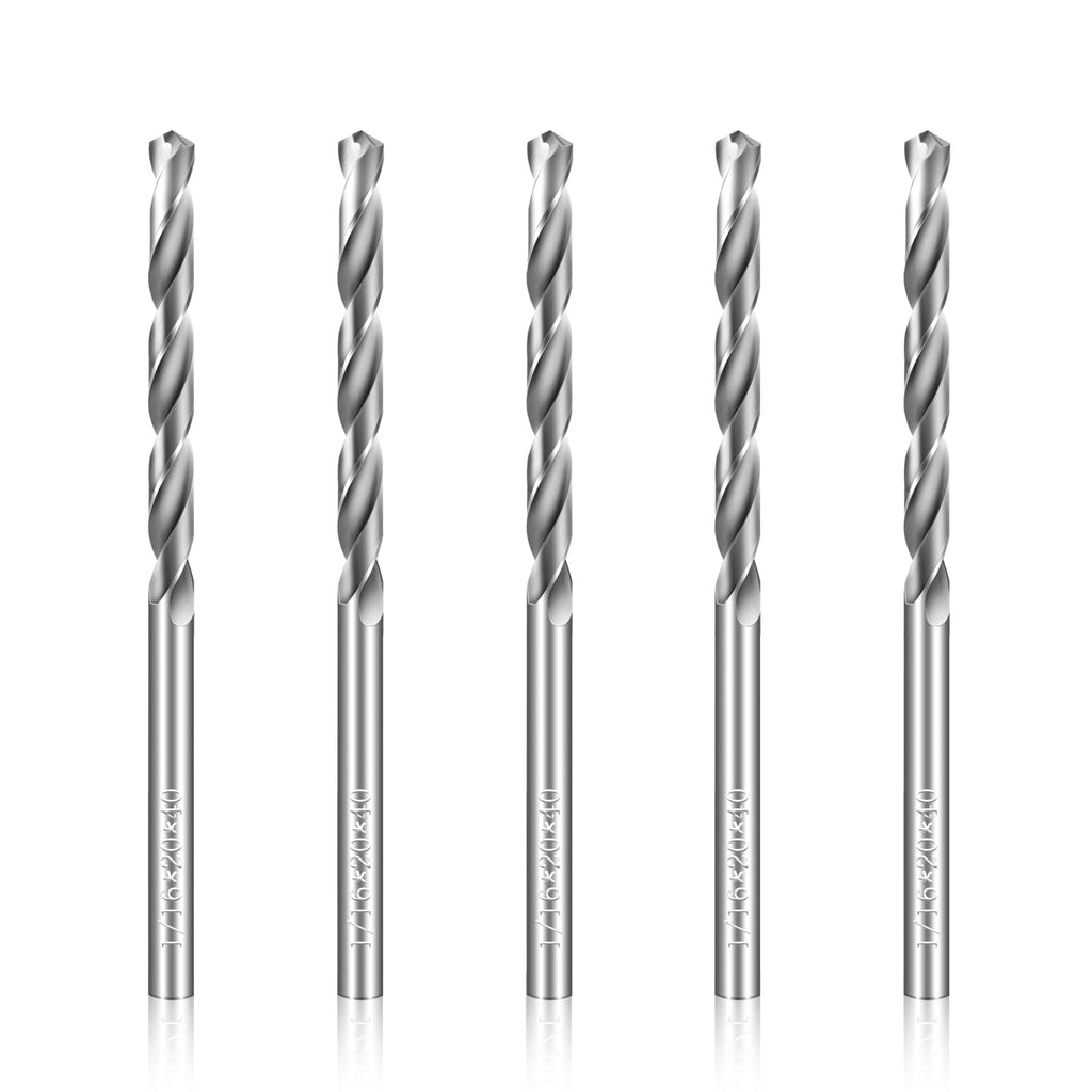 1/16" Drill Bits Solid Carbide Drill Bits, Tungsten Carbide Drill Bit Set, Metal Drill Bit Set for Stainless Steel Hardened Steel Cast Iron Alloy Copper, 5 Pcs