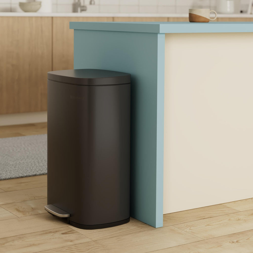 13 Gallon (50 L) Trash Can, Stainless Steel, Step-On Pedal
