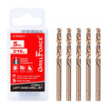 VALYRIANTOOL 5PCS 3/16" M35 Cobalt Left Hand Drill Bits Set for Removing Broken Stubs, Bolts and Screws, Reverse Twist Drill Bits