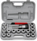 Nakkaa 15 Pcs R8 ER40 Collet Holder Kit 0.0004" Accuracy