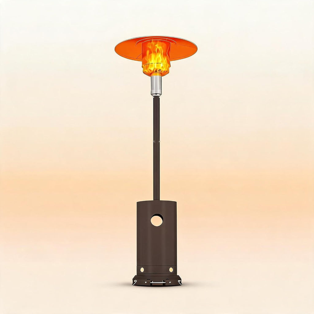 Outdoor Patio Heater 48000 BTU, Propane Outdoor Heater with Wheel, Auto-off