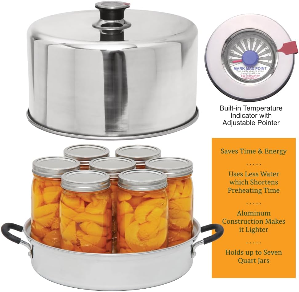 Steam Canner with Temperature Indicator (Aluminum Steam Canner + Tools)