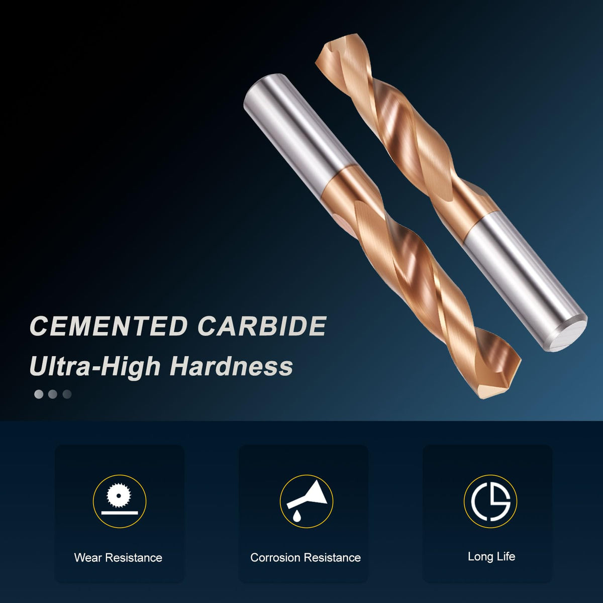 PATIKIL 9.8mm Drill Bit Carbide for Stainless Steel Hard Metal 130°