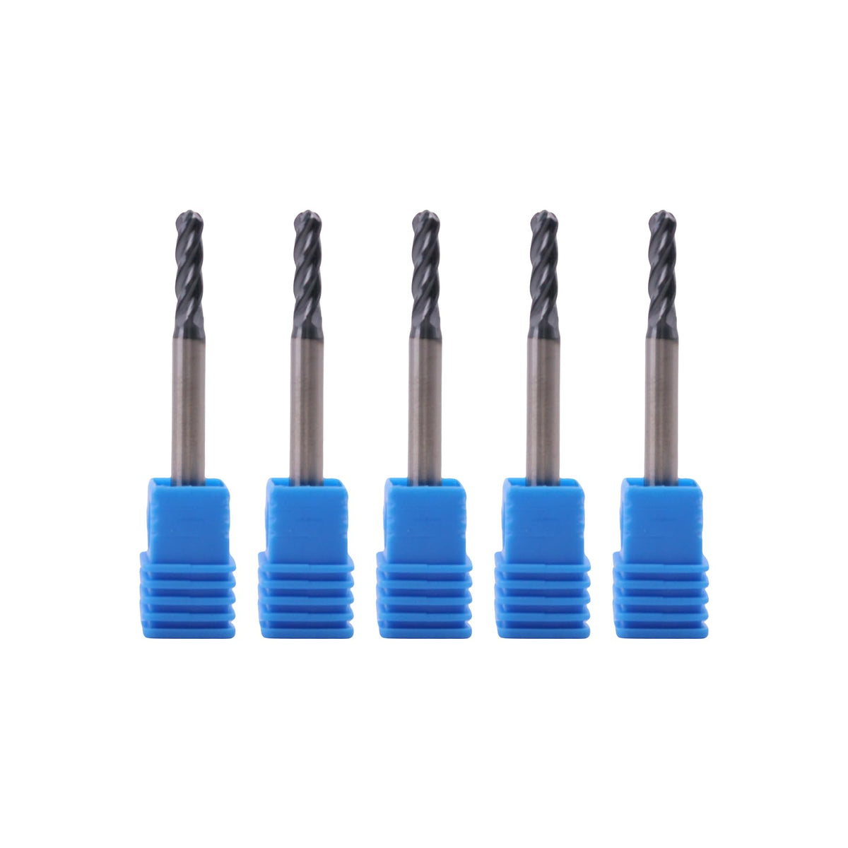 Zvrixe 5Pcs 5/32" Carbide Ball Nose End Mills, ALTiN Coated, 4 Flute