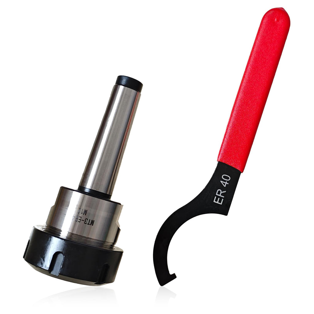 zpldAIAOSI MT3-ER40 Collet Chuck, MT3-ER40 Collet Holder, MTB3-ER40-M12, M12 Drawbar Thread, Morse Tapper 3 Shank, ER40 Wrench
