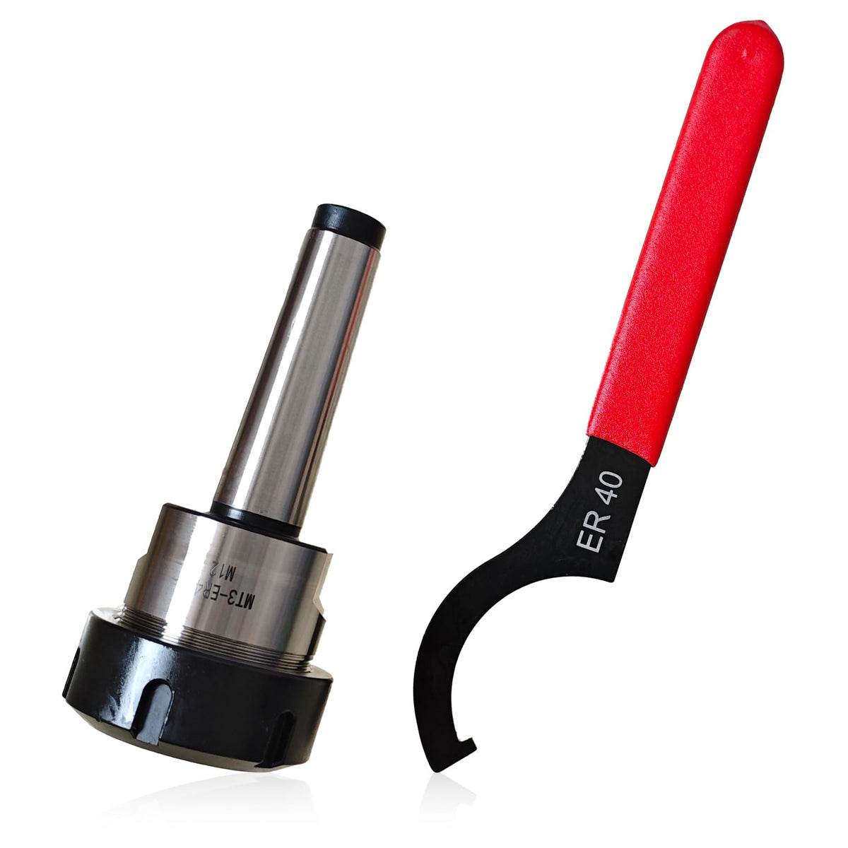 zpldAIAOSI MT3-ER40 Collet Chuck, MT3-ER40 Collet Holder, MTB3-ER40-M12, M12 Drawbar Thread, Morse Tapper 3 Shank, ER40 Wrench