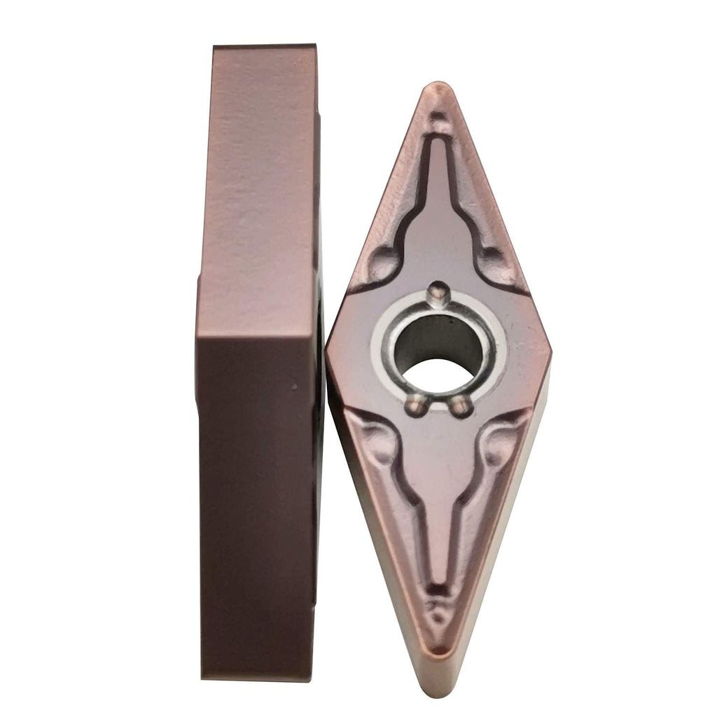 ASZLBTYM 10PCS VNMG332 / VNMG160408-MA CNC Lahe Indexable Carbide Turning Insert Cutting Blade for VNMG Turning Tool Holder, Multilayer Coated, 3/16" Thick, 1/32" Radius (Brown, VNMG332)