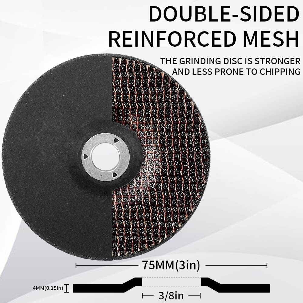 SI FANG 3 inch Grinding Wheel 10 Pack Angle Grinder Discs with 3/8'' Arbor