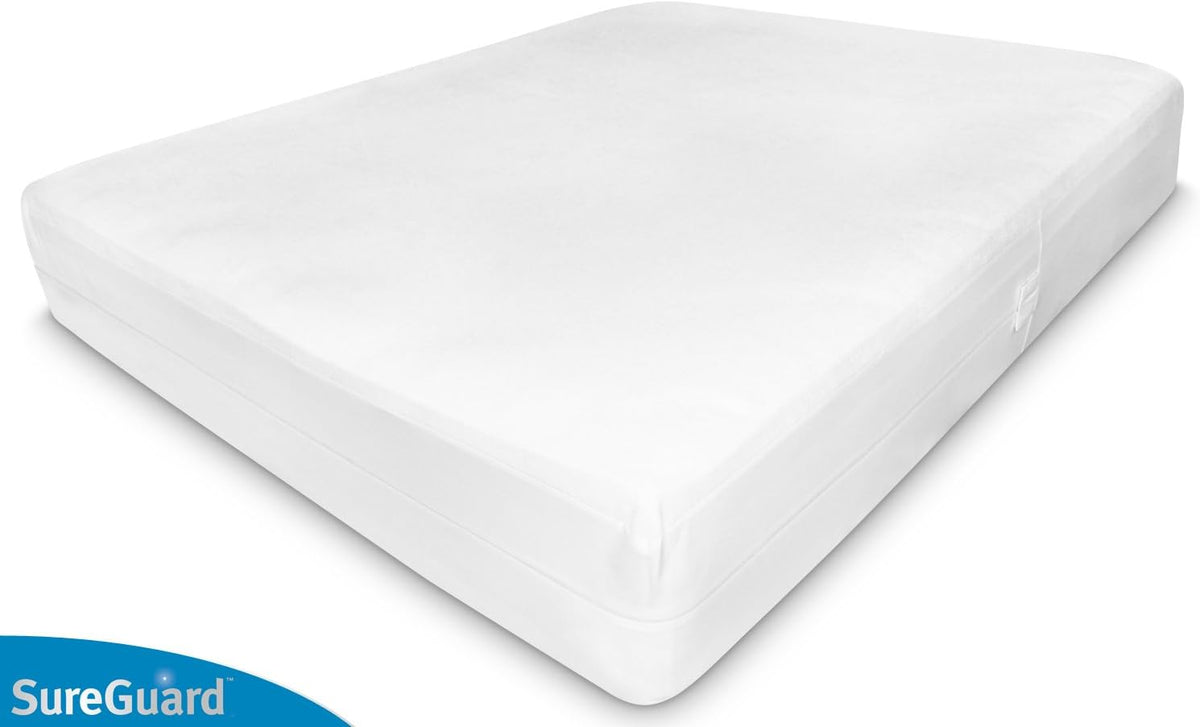 Queen (13-16 in. Deep) SureGuard Mattress Encasement - 100% Waterproof, Bed Bug Proof, Hypoallergenic - Premium