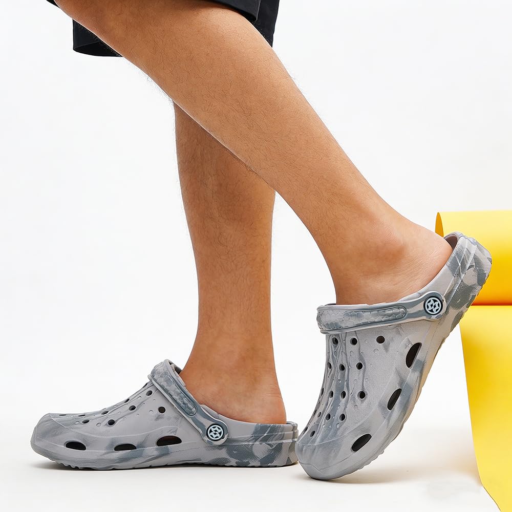Mens Womens Garden Clogs Arch Grey,12-12.5 W/10.5-11 M
