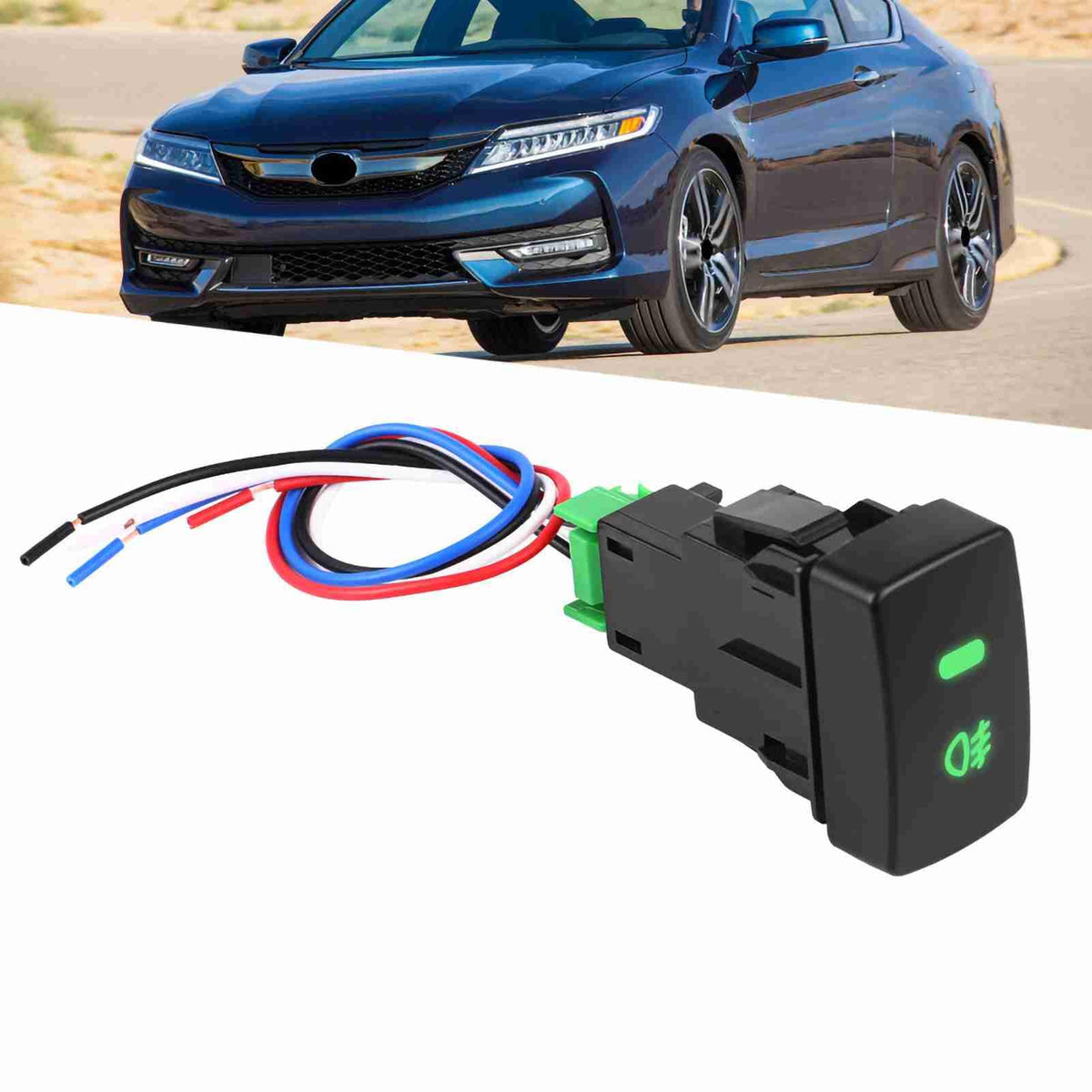 KIMISS Fog Light Switch,5 Pin Black Plastic Car Push Button Fog Light Switch for Civic Accord CRV