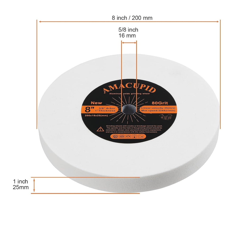 Bench Grinder Grinding Wheels. 80 Grit 8 Inch. Sharpening Various Steels