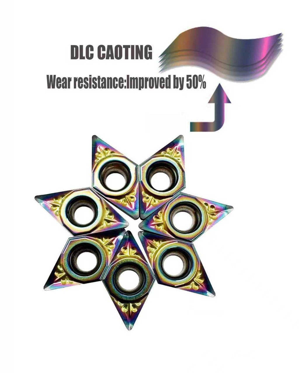 CCGT DCGT Turning Inserts, DLC Coated Carbide for Aluminum Copper Plastic