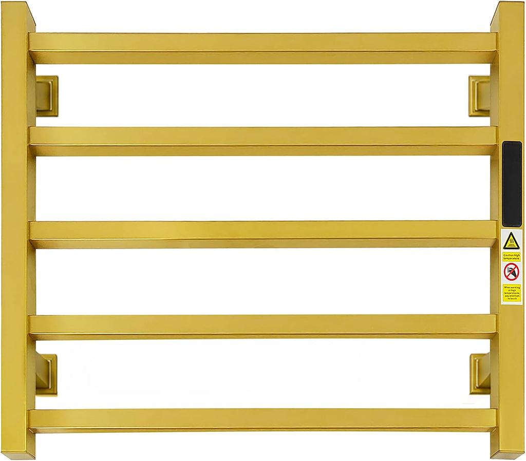 Luxury Towel Warmer Rack for Bathroom, Wall Mounted Heated Towel Rack with Timer & Temperature Control, 5 Bar
