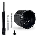 DECKRKAT 3" Concrete Hole Saw Kit,Electroplated Black Quenching Tech,Heavy-Duty Thickened Alloy Teeth,SDS Plus Shank & 2 Center Bits for Concrete,Brick,Stone.