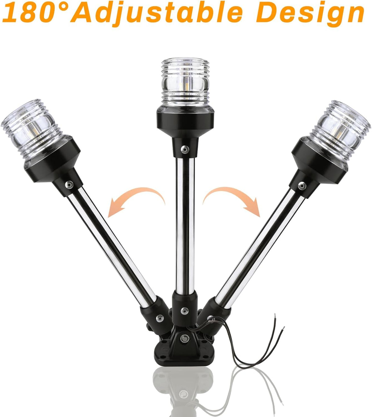 marinexplore Boat Stern Light 12'',White LED Anchor Light,Bimini Top Lights