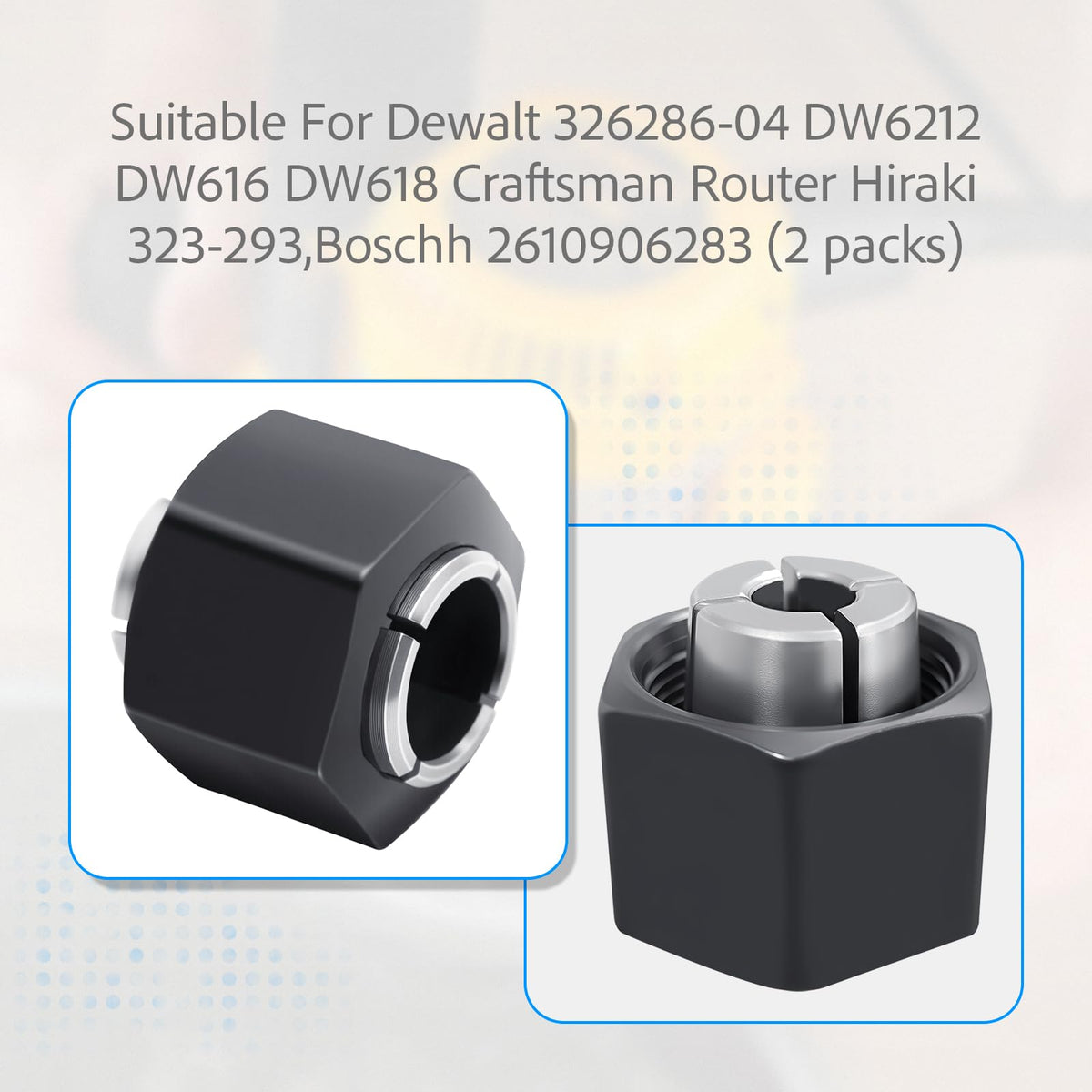 (1/2-inch) 12.7mm and（1/4-inch）6.35mm Collet Chuck and NutReplace