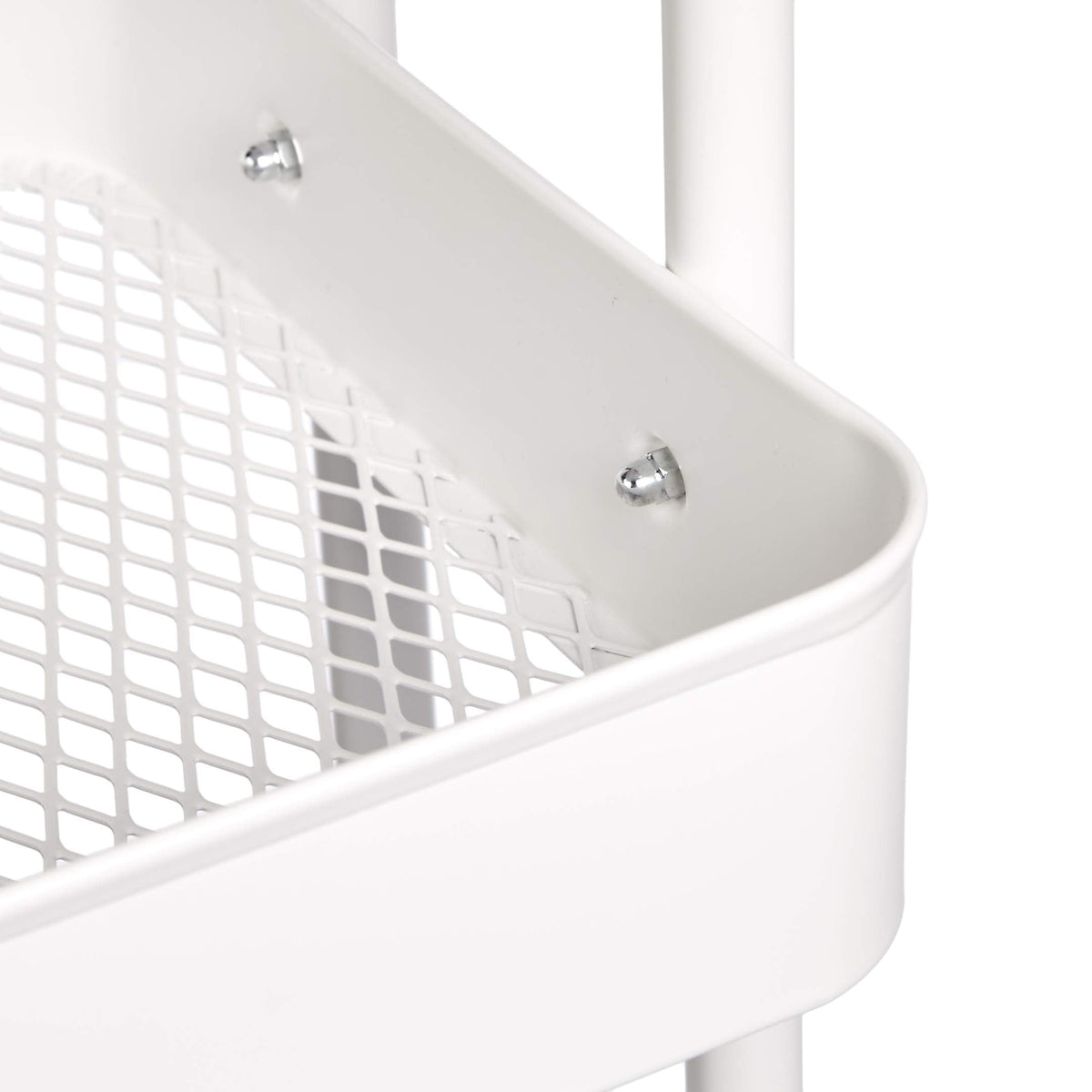 2-Tier Rolling Metal Utility Cart with Shelf, Portable Multi-Functional Storage, White