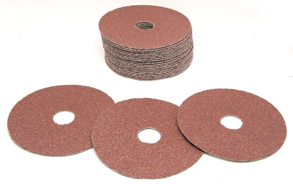 Benchmark Abrasives 4.5" Resin Fiber Sanding Discs, 50 Grit, 25-Count
