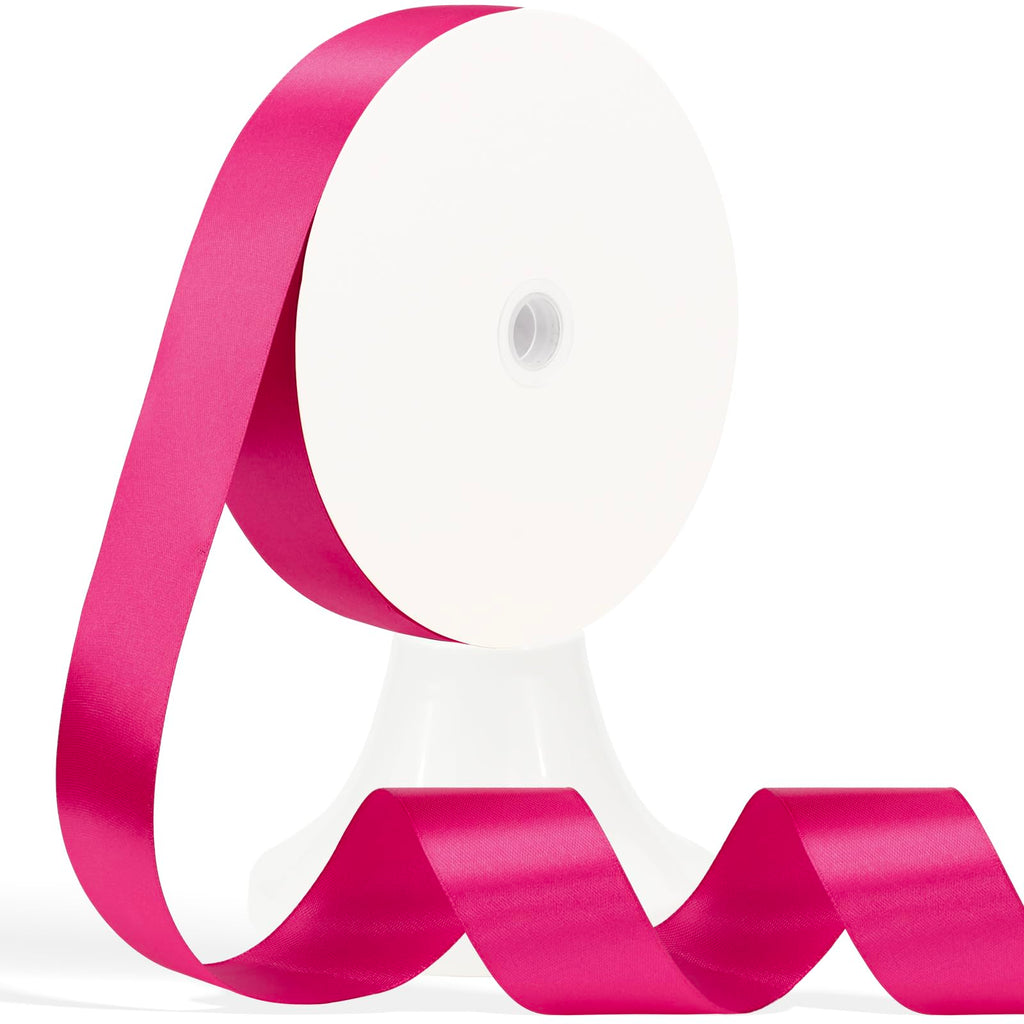 120 Yards Hot Pink Ribbon 1-1/2 Inch, Hot Pink Satin Ribbon for Gift Wrapping, Crafts, Flower Bouquet, Wedding, Baby