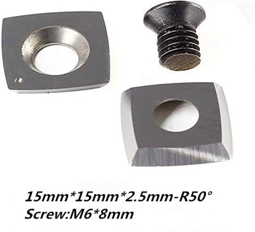 Pack of 5 Wood Turning carbide Cutter inserts Combination Set,For YUFUTOL Or Other Popular Wood Turning Tools(Include Square, Square With Radius,Diamond,Round Shape Cutters) Supplied with Screw