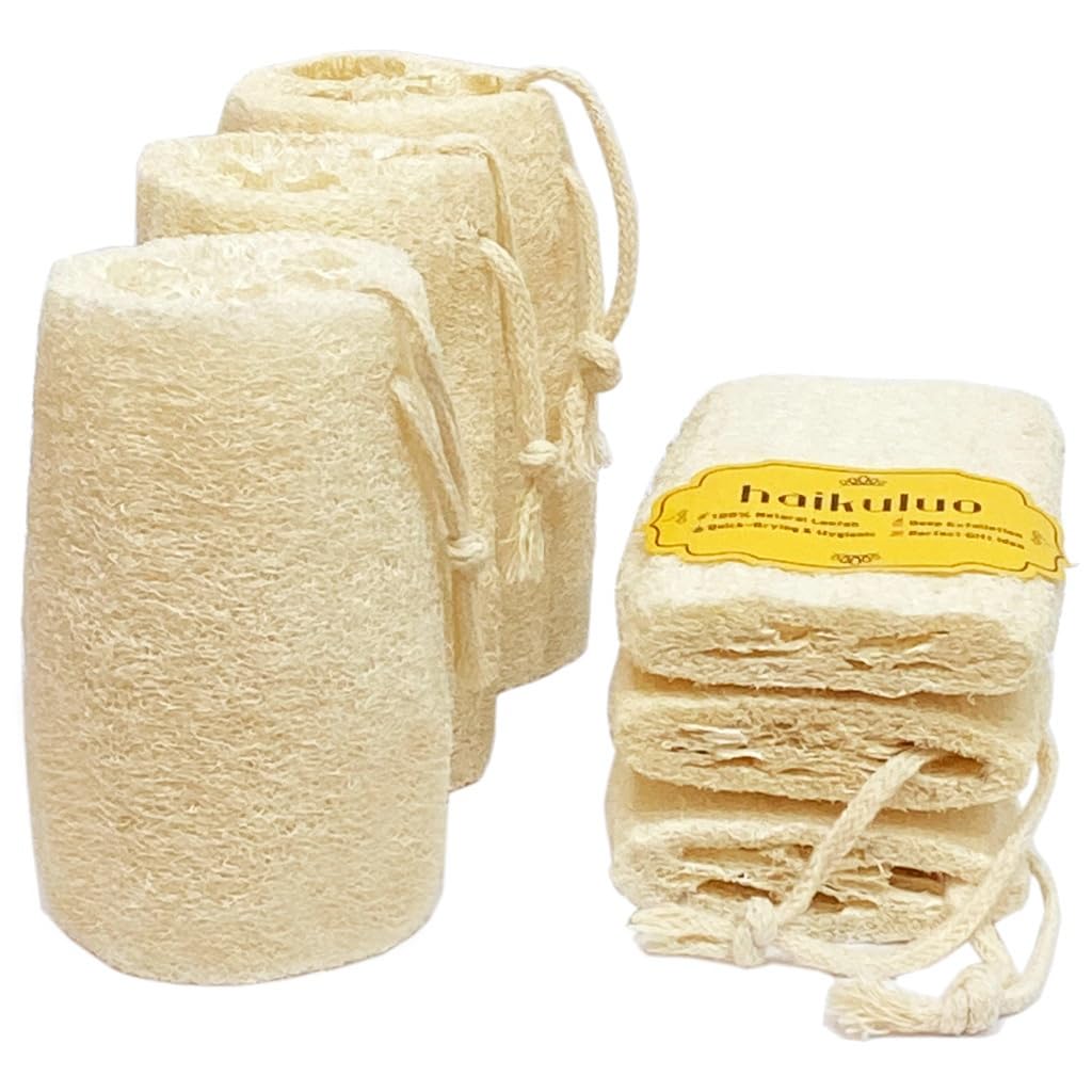 Natural Loofah Exfoliating Body Scrubber,3 Pack