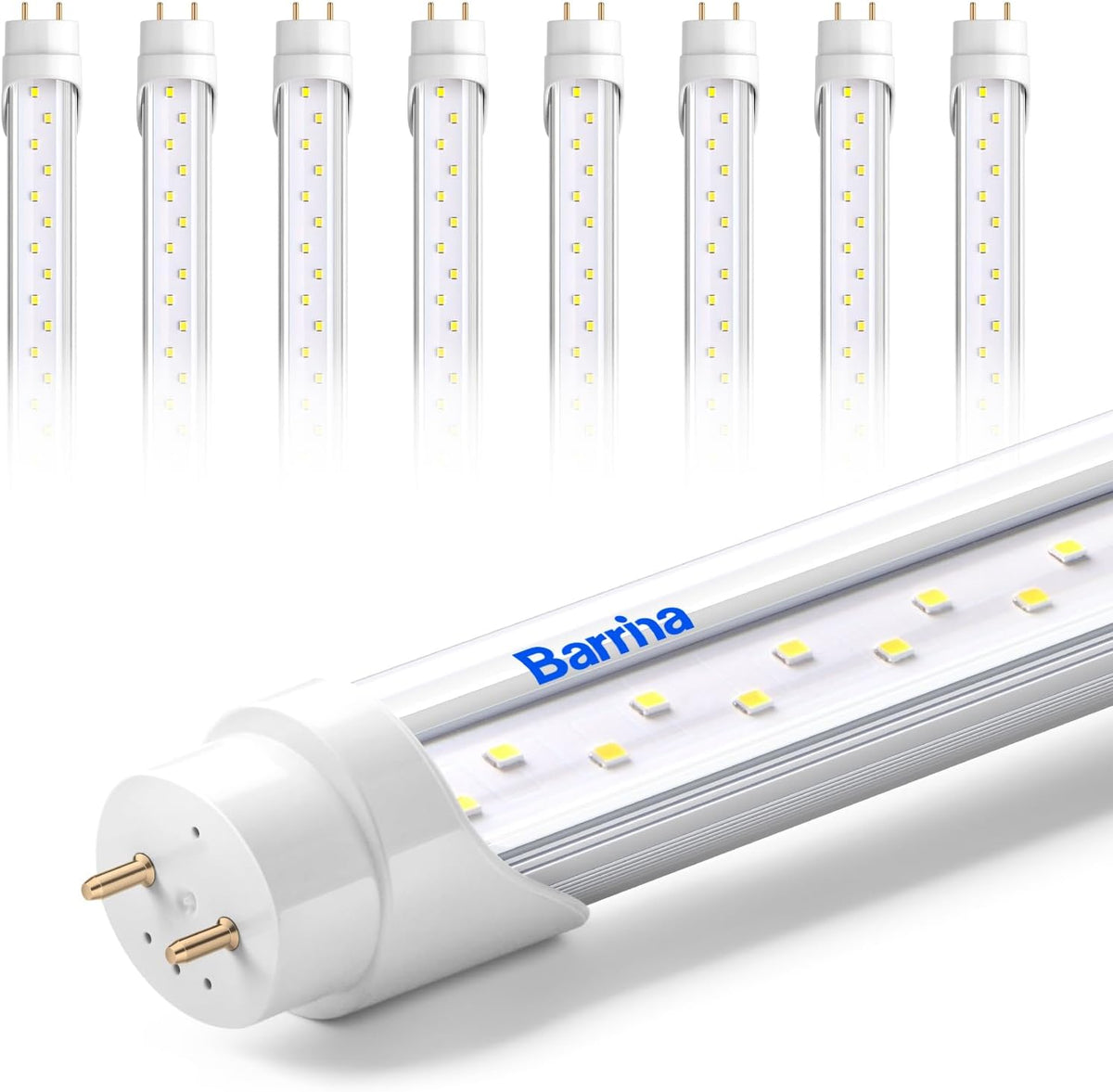Barrina T8 LED Bulbs 4 Foot, 24W 3200LM, 6000K Bright Light, Ballast Bypass