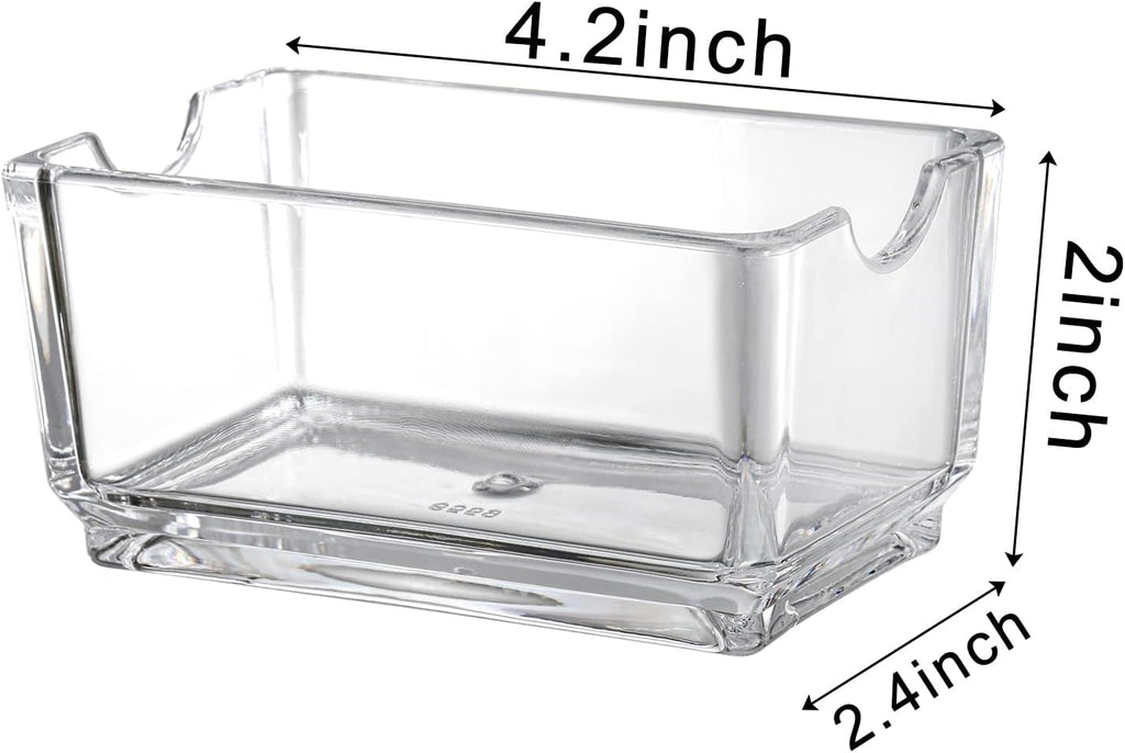 Set of 6 Sugar Packet Holder, Acrylic Tea Bag Bowl for Drawer, Clear Caddy Tea Packet Storage Container Dispenser for
