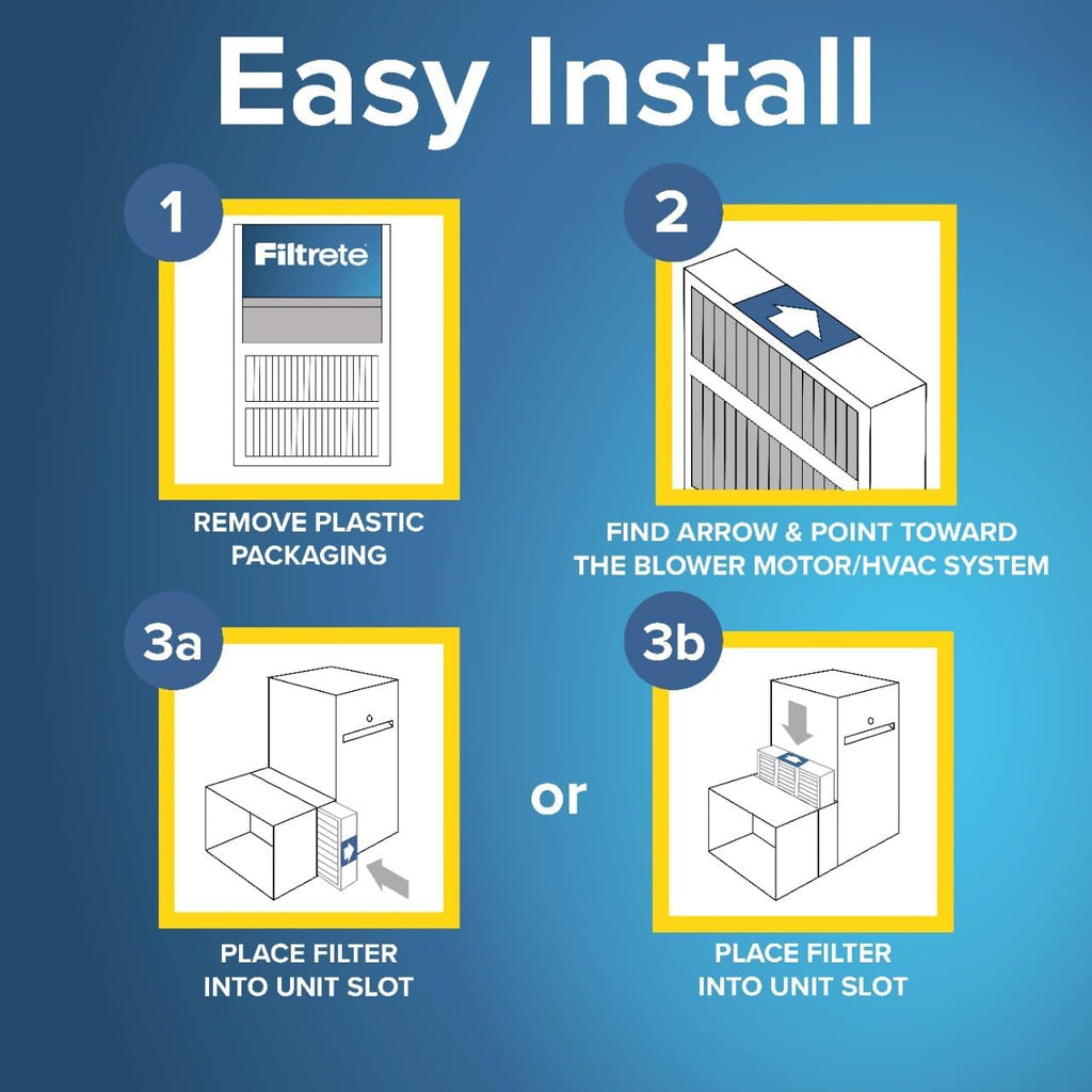 20x25x4 Air Filter MERV 11, MPR 1000 Micro Allergen Defense, 4-Pack