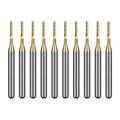 WEXWE Tools 10Pcs 1.2mm TiN Coating Solid Carbide End Mill Engraving Milling Cutter CNC Router Bits for PCB Machine, 1/8" Shank 1BOX