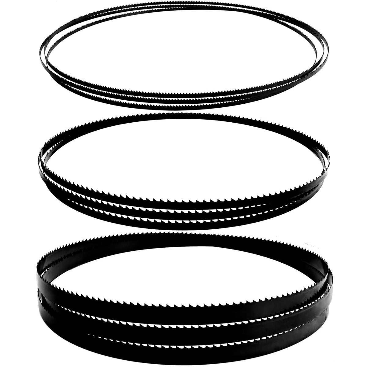 TASP 80" Bandsaw Blades Set (1/8" 1/4" 1/2" Wide), Pack of 3